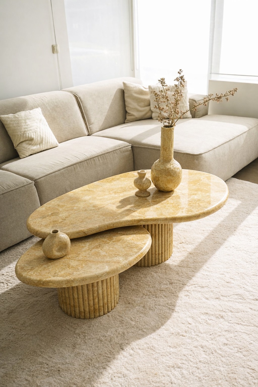 Jaisalmer Yellow Marble Coffee table (FV-001)
