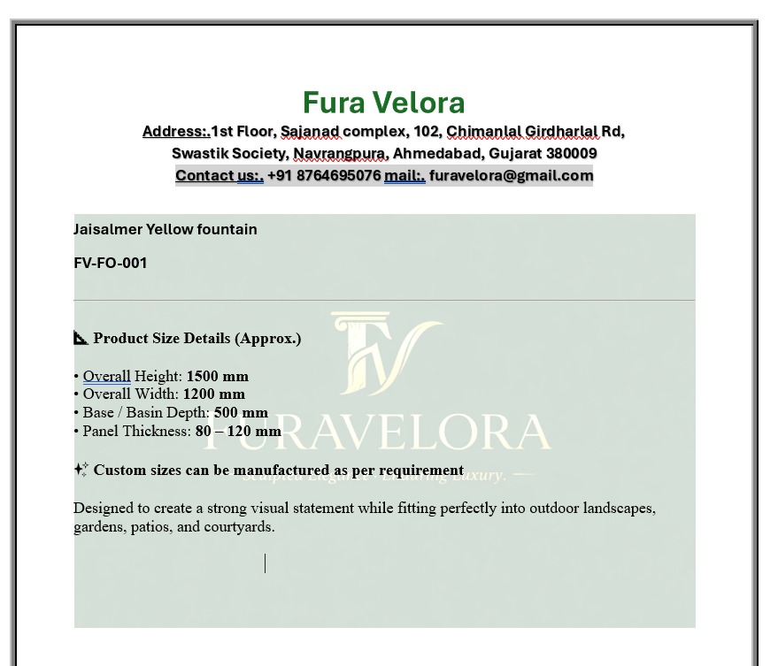 Jaisalmer Yellow Marble/Stone Fountain (FV-FO-001)