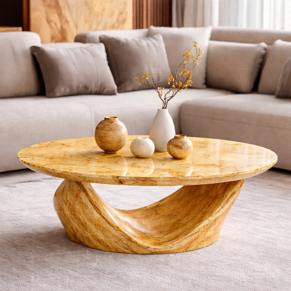 Jaisalmer Yellow Stone/ Marble Table (FV-004)