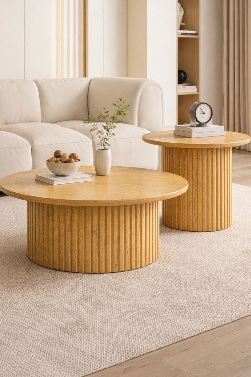 Jaisalmer Yellow Stone/Marble Twin Table set (FV-005)